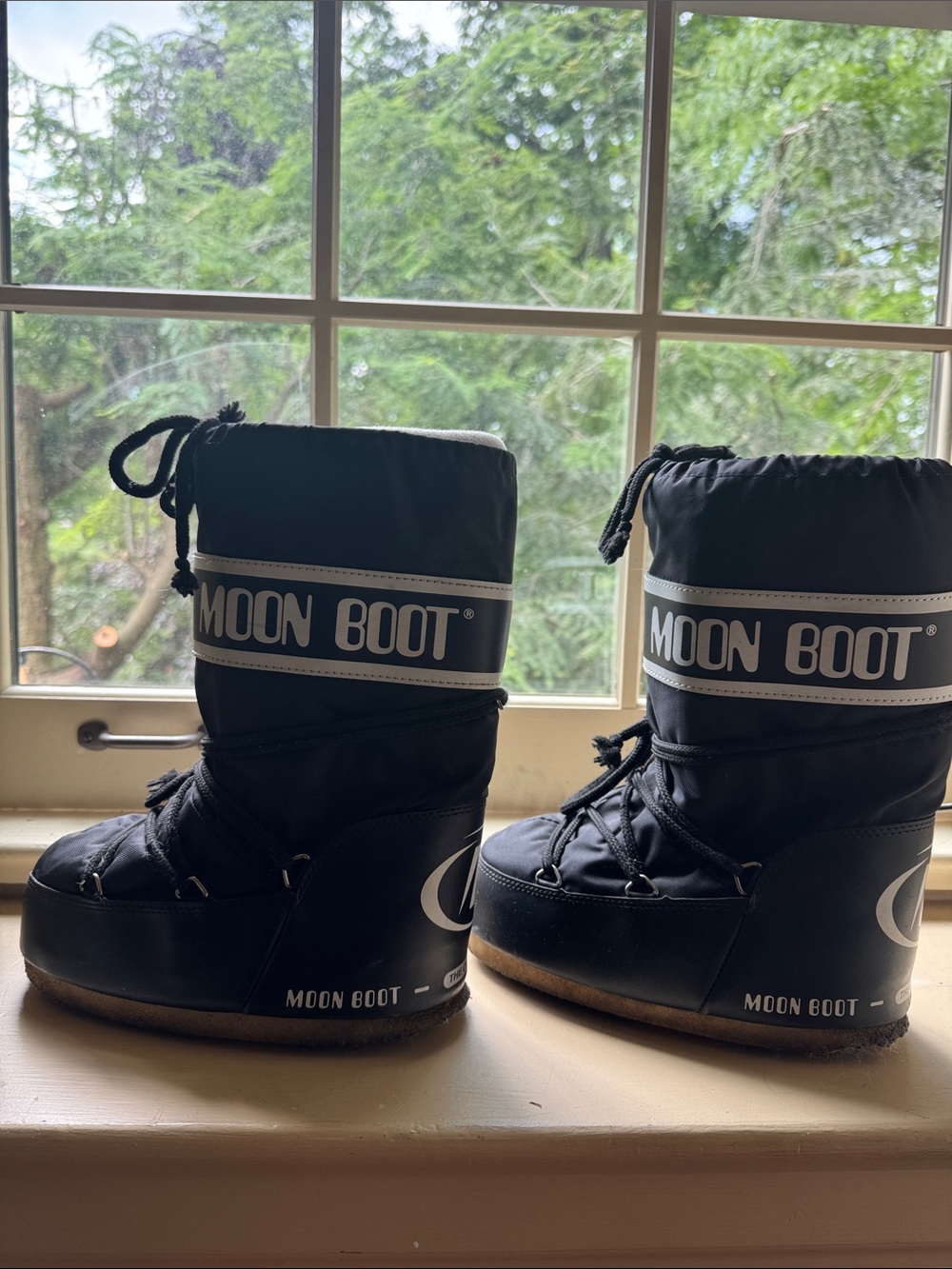 Moon Boots - Tall Black and White Insulated Snow Boot